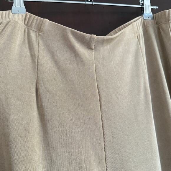 CHICO'S TRAVELERS | Taupe Tan Flat Front Straight Leg Pull on pants | Large 2 - Picture 4 of 6